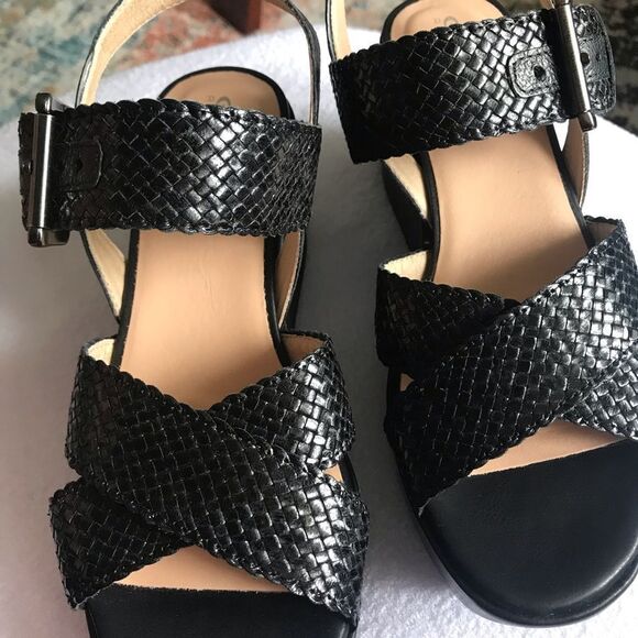 New Geox Sandals Wedge for Women Black 37 1/2 - Picture 10 of 12